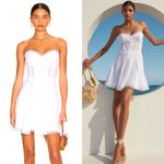 NEW NWT Charo Ruiz Ava Short Strapless Lace Eyelet Dress In White Size M Photo 1