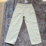 Mango NWT 328 Bonnie Straight Leg Jeans with Buttons Cropped High Rise Cream 6 Photo 13