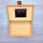 Vintage unique wooden cigar box hand clutch purse jeweled flower cart Madge Green Photo 12