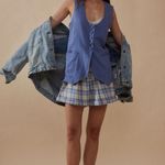 Free People “Millie” Linen Vest Denim grey gray blue button up natural fiber Photo 0