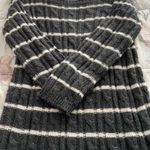 ICB alpaca wool blend striped gray & white cable knit sweater dress, size S Photo 7