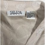 Selene Sport Womens Large Beige Shift Dress Pullover Polyester Floral Embroidery Tan Photo 5