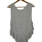 Free People We the Free Gray Heather Ruffle Uptown Sleeveless Tank Top Photo 2