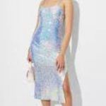 Wild Fable Iridescent Sequin Slip Dress sz M Purple Size M Photo 4