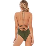 l*space Pamela Olive Green Plunging Strappy Open Back One Piece Swimsuit, 10 Photo 7