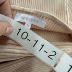 Olivaceous Oliveaceous Dress Womens Medium Beige Ribbed Knit Short Sleeve Bodycon Cutout Photo 4