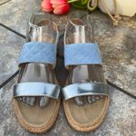 Aquatalia By Marvin K. Whistler Blue Leather Sandals Sz 9 Photo 2