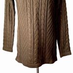 Ninovino Chocolate Brown Cable Knit Turtleneck Sweater Tunic 100% Acrylic Medium Photo 2