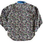 At Last & Co Vintage Floral Button Down Shirt With Denim Blue Collar Size Medium Photo 6