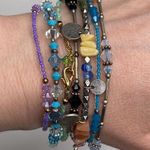 Chico's 7 Thin Beaded Lobster Clasp Bracelets Loose Fitting Bohemian Colorful EUC OS Photo 2
