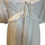 Anthropologie &merci Cottage Core Milkmaid Eyelet Smocked White Dress Sz M Lined Photo 10