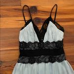 Marchesa Notte Silk Chiffon Slip Dress Formal Evening Gown Womens 8 Lace Trim Blue Photo 4