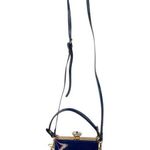 Bolsa Dama Purse Blue Patent Crossbody Rhinestone Clasp Girly Romantic Feminine Photo 3