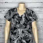 Christian Siriano New York NWT 1X Black & White Pineapple Print Knit Top Shirt Photo 1