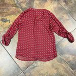 Kut From The Kloth Floral V-neck Button Down Sheer Blouse Large Photo 7