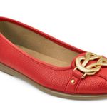 Aerosoles  Red Faux Leather Big Bet Ballet Flat Photo 0