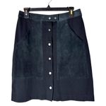 Theory  Skirt Women 6‎ Black Suede Detail Snap Front A Line Slyn Skirt Corpcore Photo 1