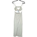 Knit Midi Dress Cut Out Cover Up Size Medium Tan Photo 3