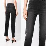 Spanx • Ankle Straight Leg Jeans in Vintage Black pull on washed faded slim cut Photo 15