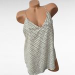 EXPRESS Downtown Cami Ivory Black Polka Dot Sleeveless V Neck Tank Top Photo 1