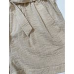 FRNCH Paris Cream Striped Textured Tie Waist Paperbag Cuff Shorts Sz L … Photo 1