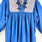 MATTA 100% cotton beautiful blue quilted midi dress NWT Size XS Photo 7