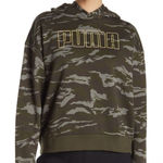 Puma Camo Print Hoodie Olive Green Gray Women’s Medium Photo 7