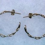 Tiffany & Co. Sterling Silver 925 Large Infinity Hoop Stud Earrings Bag Box Photo 2