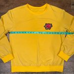 Yellow Crewneck Sweatshirt With Rose Patch Size undefined Photo 5