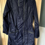 Ciao Milano 1969 Women Front Zip Long Sleeve Hooded Rain Jacket Navy Blue Size M Size M Photo 0