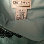 Karin Stevens 🍁 Vintage Y2K Mini Slip Tank Top Blouse Women’s Sz 18 Teal w/ Lace Photo 4