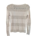 Loft Women's Beige Striped Textured Knit Sweater Size S Casual Basic Feminine Photo 1