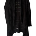 Athleta Black Knit Open Front Waterfall Cardigan Sweater XL Wilton Wrap Chunky Photo 0