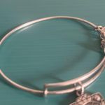 ALEX AND ANI Silver Tone “Happily Ever After” Bride Bangle Charm Bracelet Photo 5