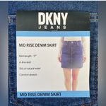 DKNY 5- Pocket Denim Mini Skirt Finished Raw Hem Size 12 Photo 3