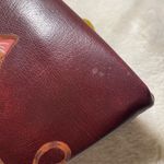 Hand Painted Orange Cat Leather Pouch VGUC FS Originals Full Zip Red Photo 3