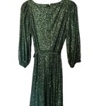 DKNY  by Donna Karan Sequin Knit Surplice V-Neck Long Sleeve Tie Waist Mini Dress Photo 8