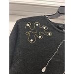 Vintage 1980’s Black Silver Gold Sequin Silk Angora Blend Sweater Size Medium Photo 3