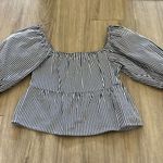Sim & Sam Striped Puff Sleeve Top Photo 0