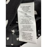 Equipment Femme XS Black Button Down Shirt White Heart Print Long Sleeve Photo 3