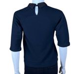 ASOS Pique Short Sleeve Top Beaded Collar Photo 4