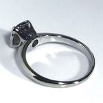 14KT GYPSY SET DIAMOND MID CENTURY MODERN SOLID WHITE GOLD RING Photo 7