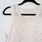 Gap White & Gold Metallic Heart Print Tank Top Photo 2