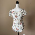 Mudd  | Sheer White Butterfly Print Blouse Sz S Photo 3