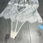 Mentionables x Shawn Johnson East NWT eyelash Lace Chemise Thong bodysuit White Photo 3
