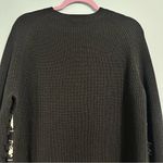 Haute Hippie 🦋 black tan fringe stripe wool sweater large Photo 6