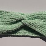 New Knitted Twisted Headband Ear Warmer Green Mint Chenille Handmade Handcrafted Photo 8