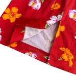 Jones New York Y2K  Red Hawaiian Hibiscus Floral Mini Dress Tropical Beach Size 4 Photo 4