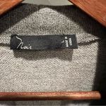 Noir grey Diamond print open front blazer with faux leather locket trim large Gray Photo 6