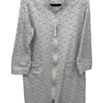 Miss Elaine Blue Jay Full Zip Robe Gown Womens Medium White Blue Cotton Blend Photo 0